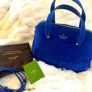NWOT KATE SPADE Royal Blue Suede Satchel